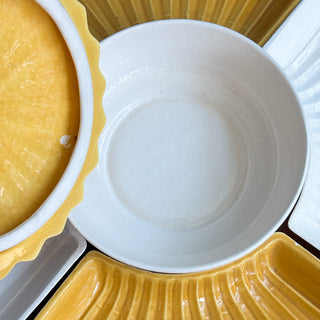 Vintage Mid-Century 1970's Yellow Lazy Susan Serving Dish Set