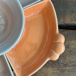 Vintage Mid-Century 1970's Peach Pink Serving Dish Set