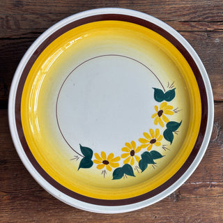Vintage 1950s Mid Century Yellow Flower Brown Eyed Susan Dinnerware Set