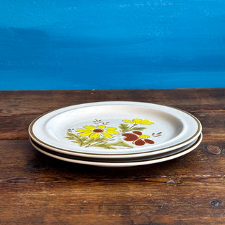 Vintage 1980s Stoneware by Excel Bonnie-Fleur Salad Plates