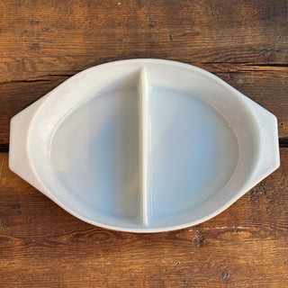 Vintage Pyrex 1960s Early American Divided Casserole Dish with Lid