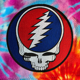 Grateful Dead Pastel Rainbow Tie Dye Fleece Dog Coat