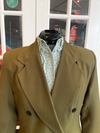 Vintage 1980s 1990s Shoulder Pads Chic Green Blazer