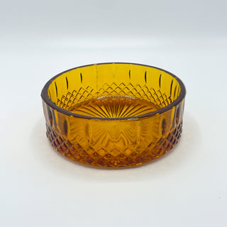 Vintage Amber Depression Glass Candy Dish with Lid