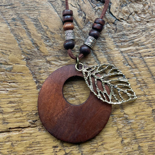 Handmade Boho Golden Leaf Necklace