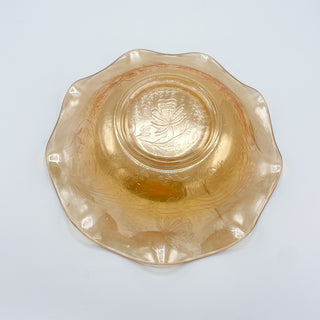 Vintage Mid-Century 1950's Flora Gold Glass Bowl