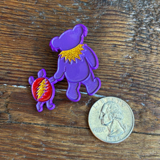 Grateful Dead Purple Terrapin & Bear Enamel Pin