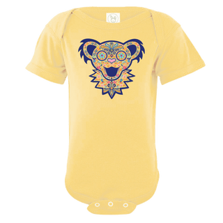 Grateful Dead Paisley Bear Face Short Sleeve Baby One Piece