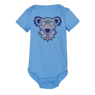 Grateful Dead Paisley Bear Face Short Sleeve Baby One Piece