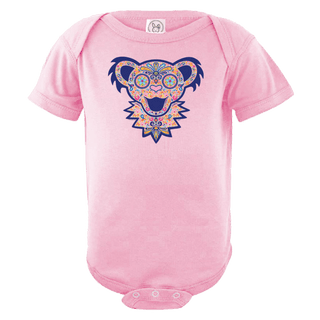 Grateful Dead Paisley Bear Face Short Sleeve Baby One Piece