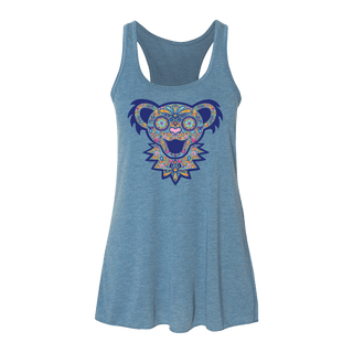 Grateful Dead Paisley Bear Face Women's Flowy Racerback Tank