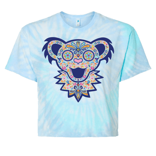 Grateful Dead Paisley Bear Face Tie Dye Women's Crop T