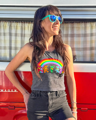 Grateful Dead Rainbow Bears Muscle Crop Tank