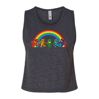 Grateful Dead Rainbow Bears Muscle Crop Tank