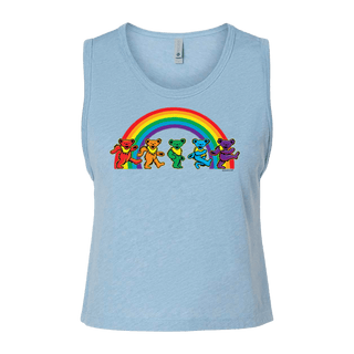 Grateful Dead Rainbow Bears Muscle Crop Tank