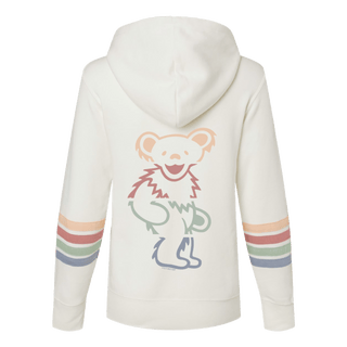 Grateful Dead Sunset Bear Women's Stripes Zip Hoodie