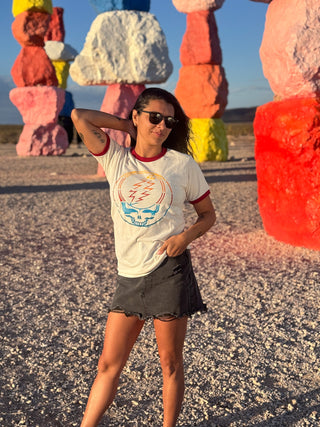 Grateful Dead Retro Stripes Stealie Ringer T