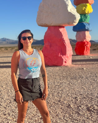 Grateful Dead Retro Stripes Stealie Women's Crop Tank