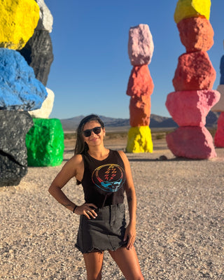 Grateful Dead Retro Stripes Stealie Women's Crop Tank