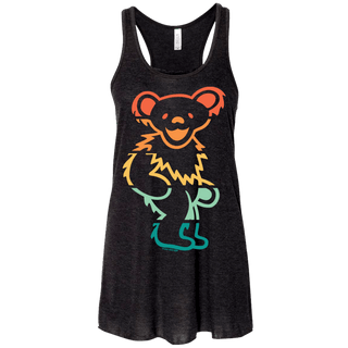 Grateful Dead Retro Stripes Bear Flowy Racerback Tank