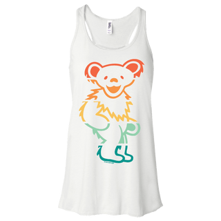 Grateful Dead Retro Stripes Bear Flowy Racerback Tank
