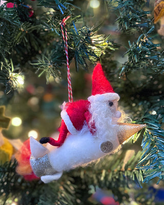 Felt Santa Rocket Ornament