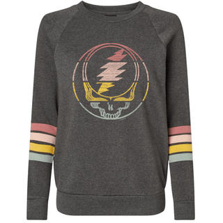 Grateful Dead Sunset Stealie Women's Striped Sweatshirt