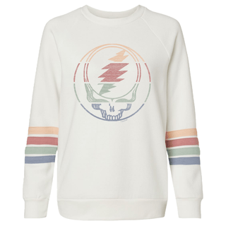 Grateful Dead Sunset Stealie Women's Striped Sweatshirt