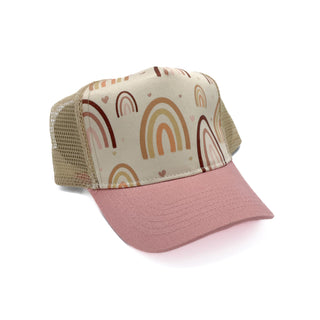 Dusty Rose Rainbow Trucker Hat for Toddlers