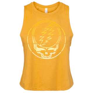 Grateful Dead Yellow Stripes Stealie Crop Racerback Tank