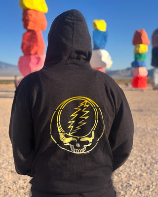 Grateful Dead Yellow Stripes Stealie Unisex Zip Hoodie