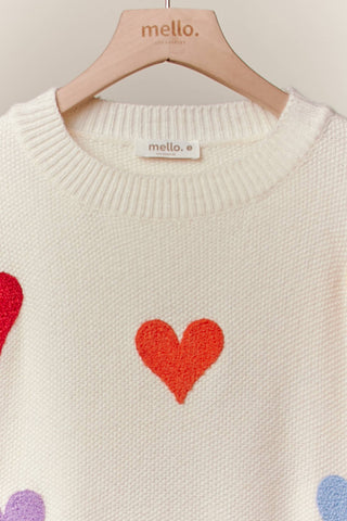 Sweet Hearts Round Neck Sweater