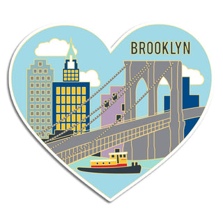 Brooklyn NYC Skyline Heart Sticker