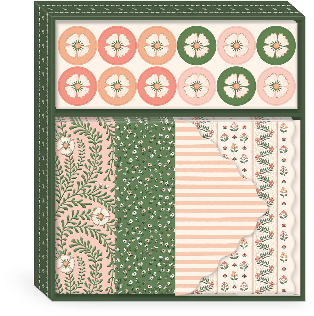 Pink Green Floral Stationery Set – Little Hippie