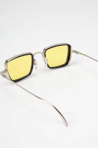 Tinted Metal Frame Rectangular Sunglasses