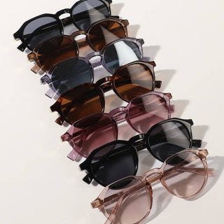 Semi-Transparent Round Frame Fashion Sunglasses