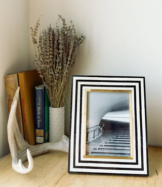 Rajiva Black & Cream  5" x 7" Picture Frame