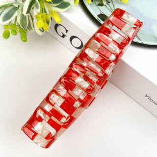 Red Checkerboard Hair Claw Clip