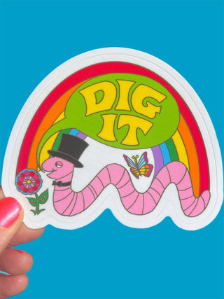 Dig It Worm Sticker