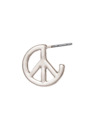 Think Peace Silver Hoop Earrings