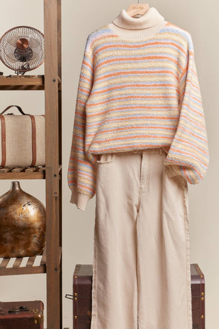 Turtle Neck Striped Sweater