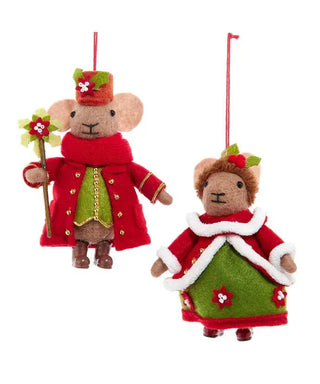 5.5" Fabric Holiday Mouse Ornament