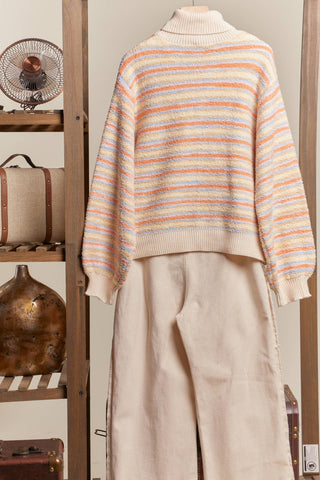 Turtle Neck Striped Sweater