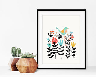 Scandinavian Folk Garden Art Print