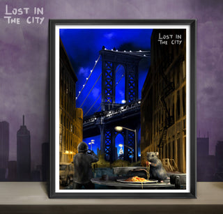 Manhattan Bridge At Dumbo Rat Print