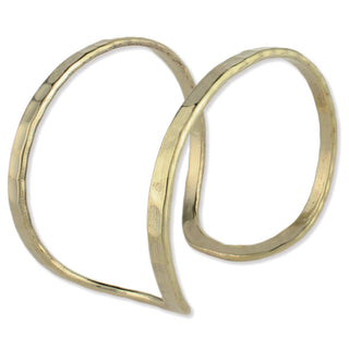Gold Hammered Open Wide Cuff Bracelet