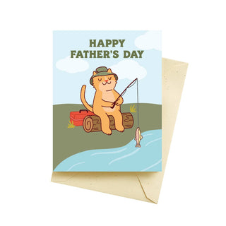 Fishing Cat Father's Day Cards