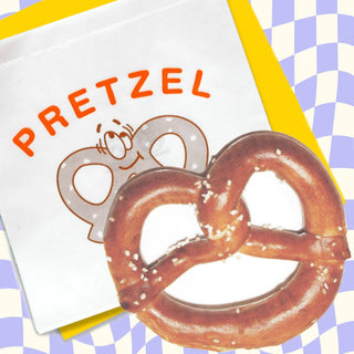 Retro NYC Pretzel Postcard