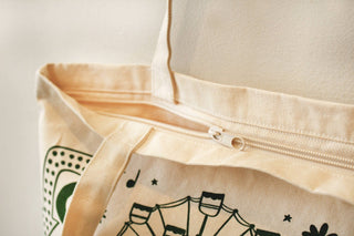 Brooklyn Canvas Tote Bag with Zipper Closure