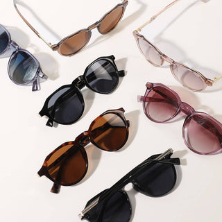 Semi-Transparent Round Frame Fashion Sunglasses